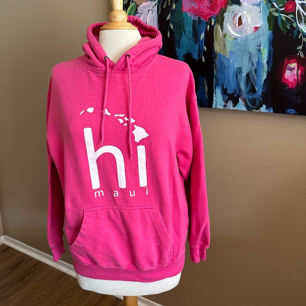 Pacific & Co Magenta Hawaii Hooded Sweatshirt Size Medium